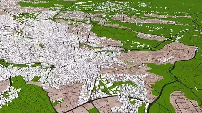 Amman City of Jordan 3d Model Low-poly 3D model