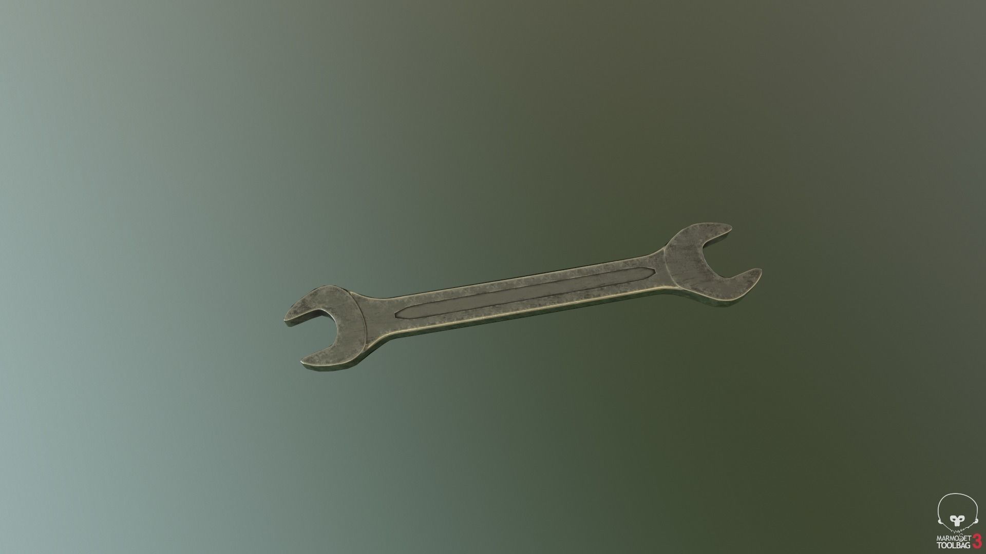 Old wrench Free low-poly 3D model_2