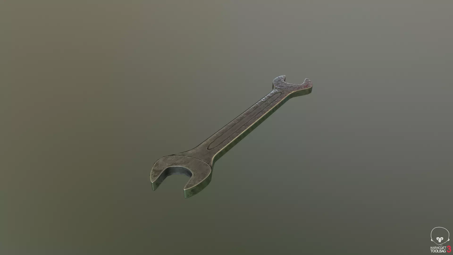 Old wrench Free low-poly 3D model_0