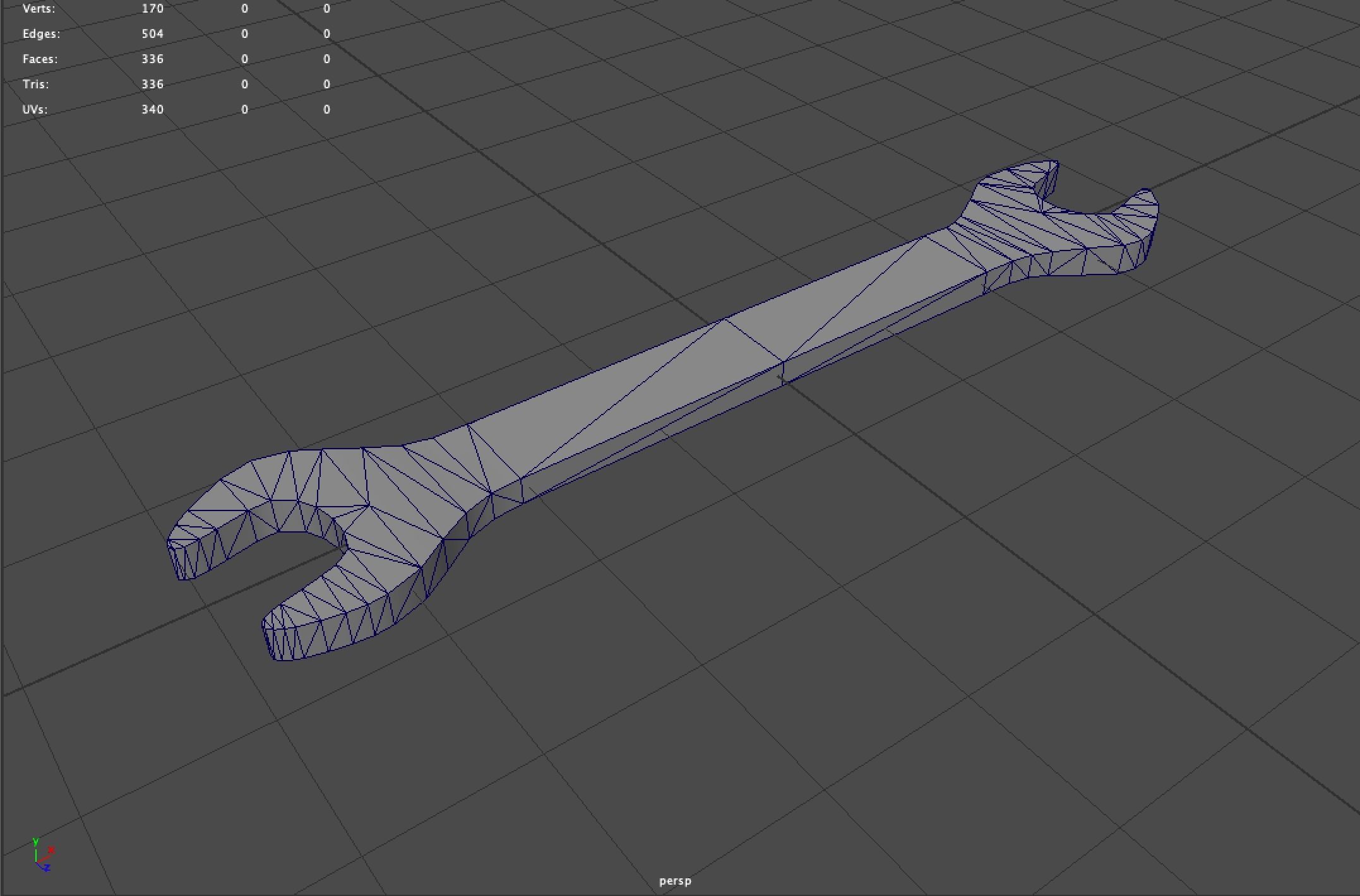 Old wrench Free low-poly 3D model_3