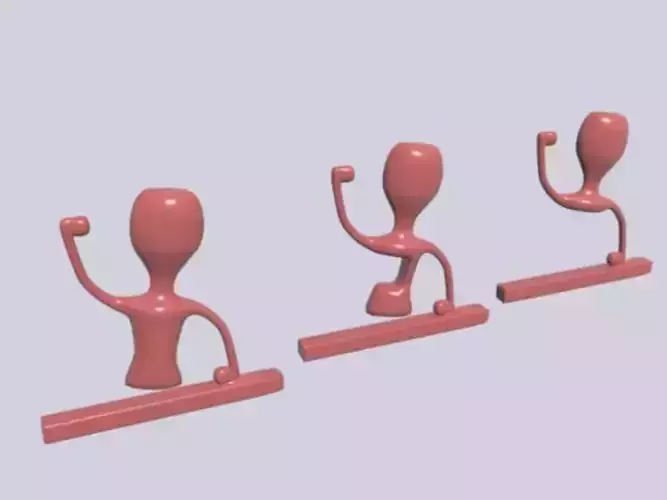 Abstract 3d model three figurines