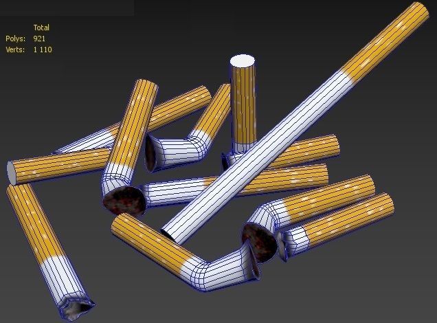 Ashtray and Cigarettes 3D model_5