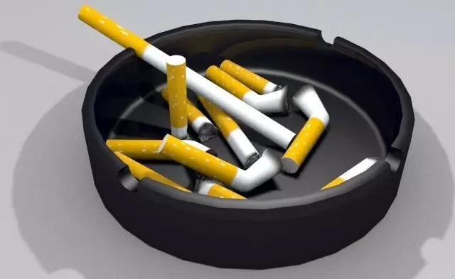 Ashtray and Cigarettes 3D model_0