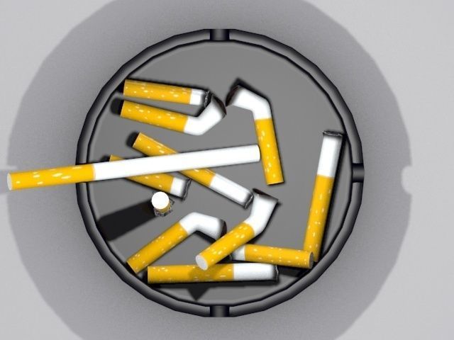 Ashtray and Cigarettes 3D model_1