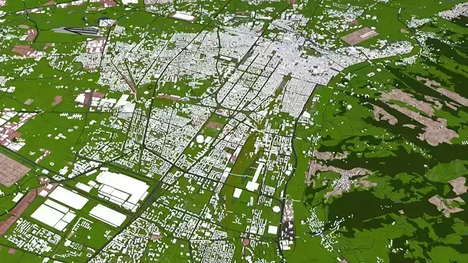 Turin Torino City of Italy Europe Low-poly 3D model