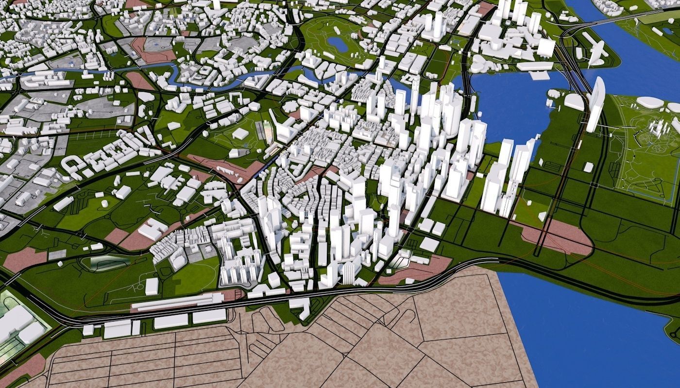 Singapore City Low-poly 3D model_14