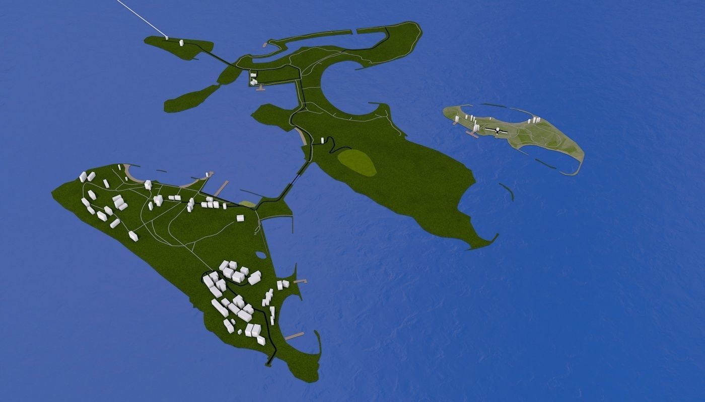 Singapore City Low-poly 3D model_29