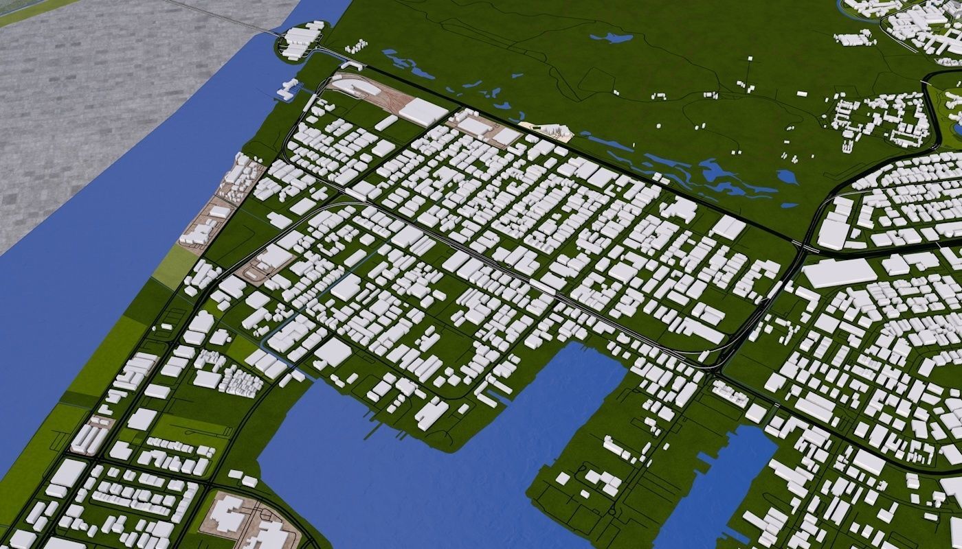 Singapore City Low-poly 3D model_45