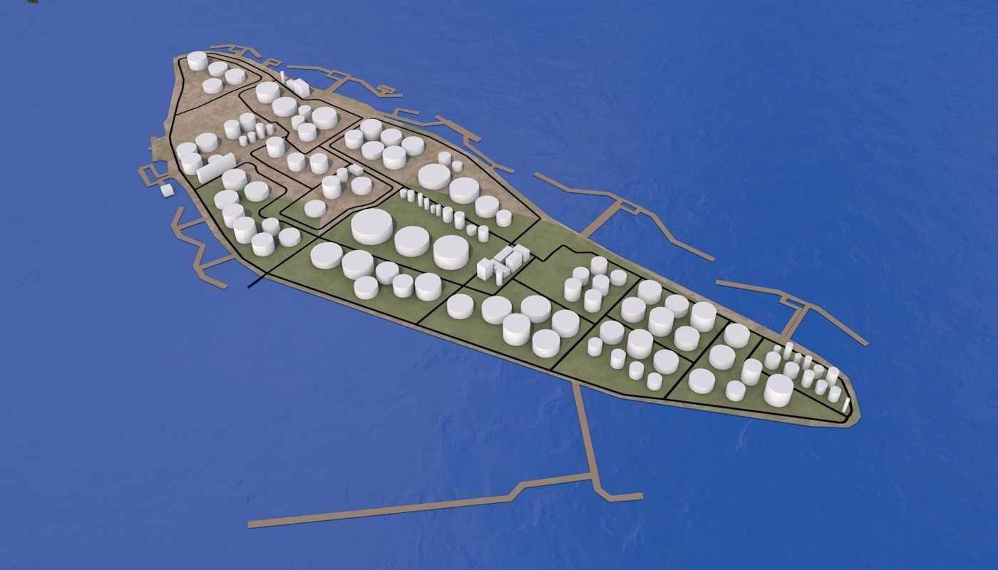 Singapore City Low-poly 3D model_26