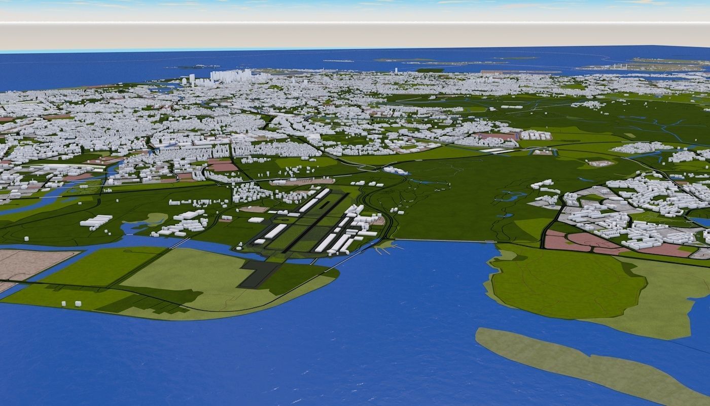 Singapore City Low-poly 3D model_70