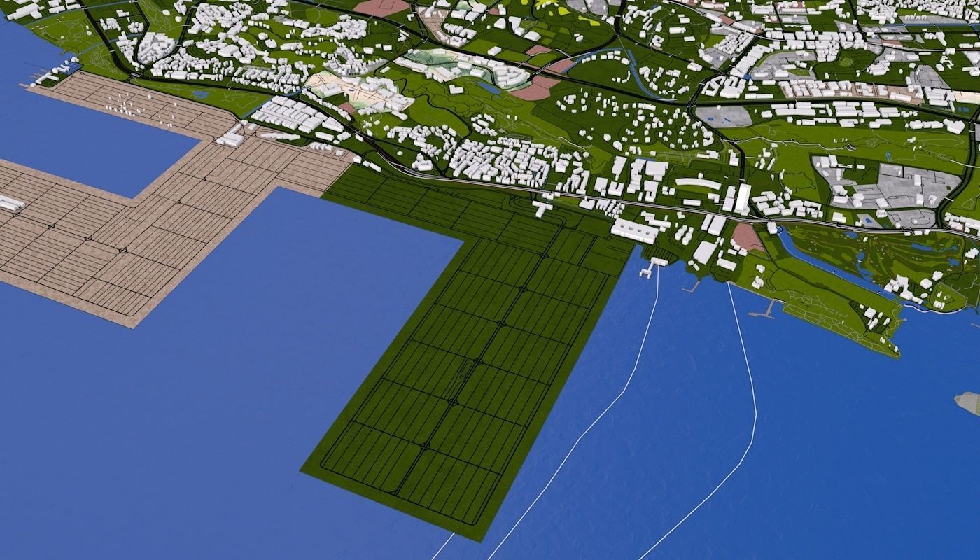 Singapore City Low-poly 3D model_36