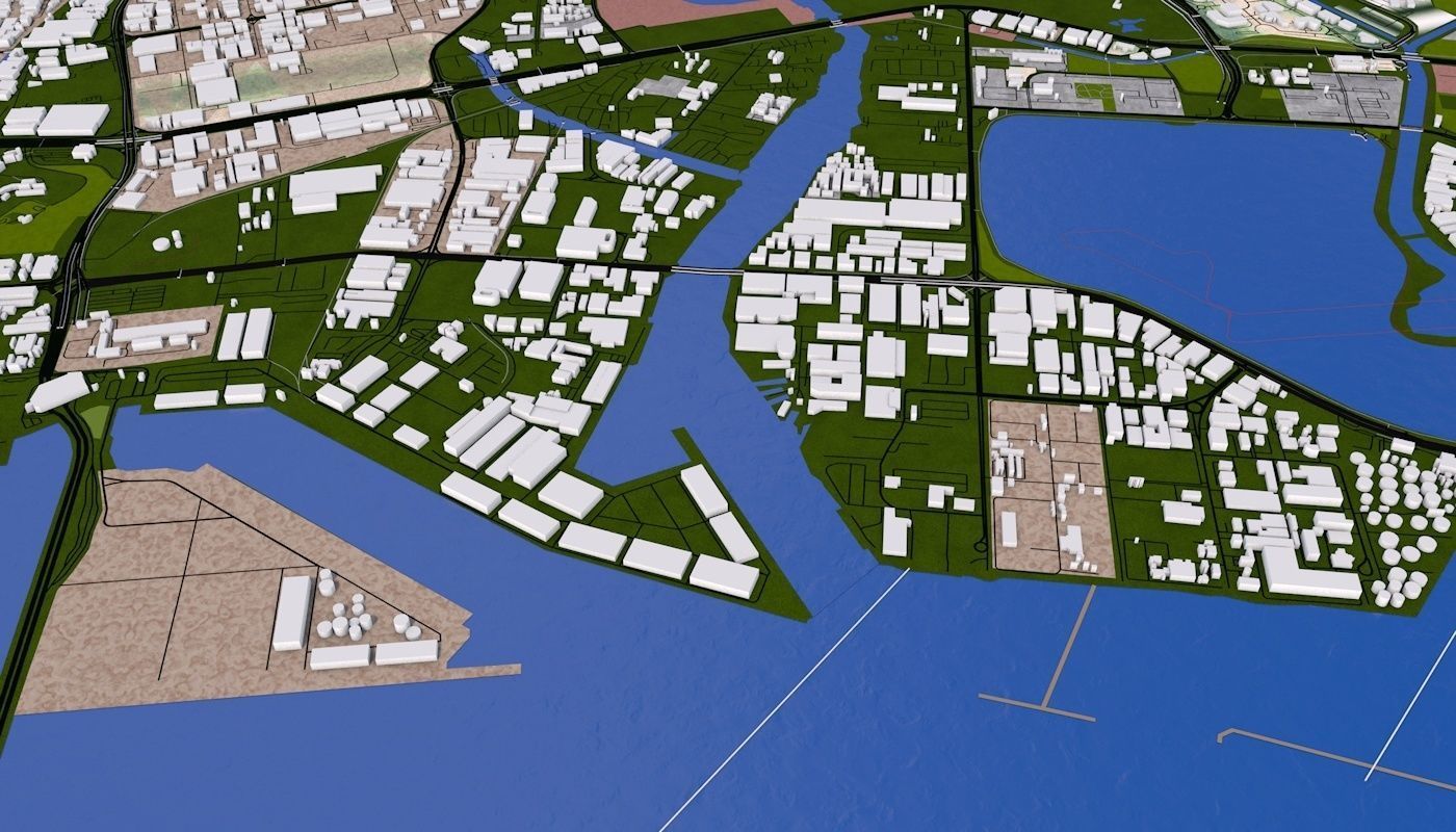 Singapore City Low-poly 3D model_40