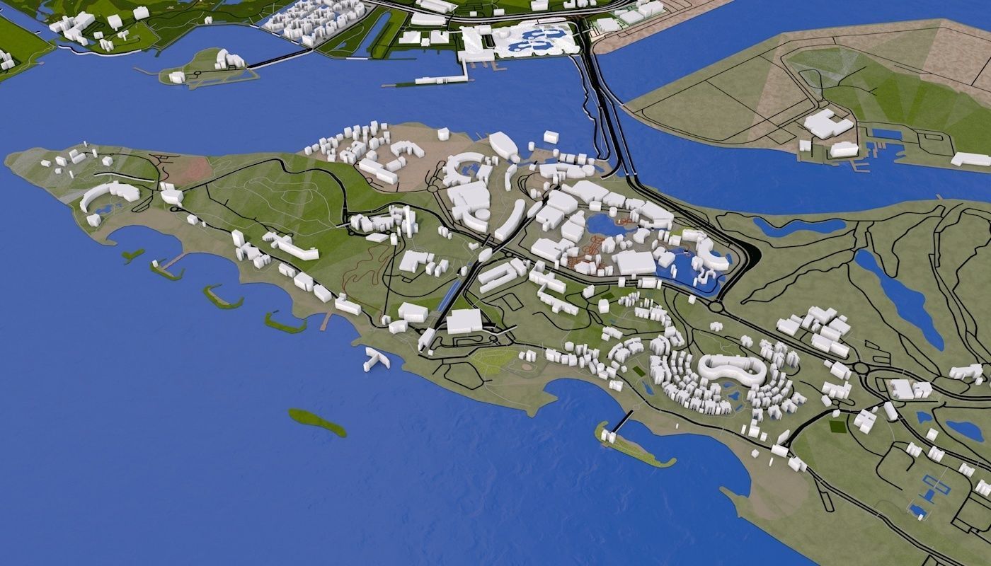 Singapore City Low-poly 3D model_31