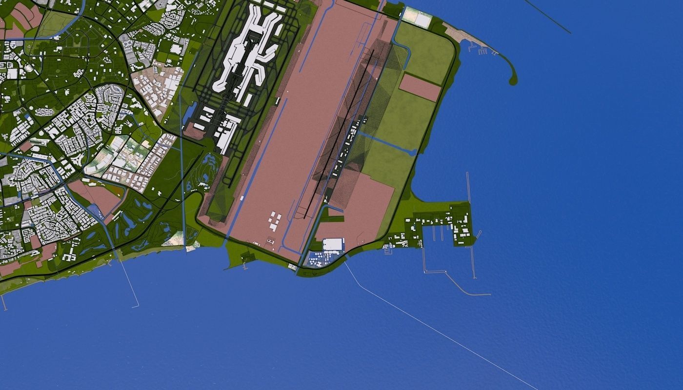 Singapore City Low-poly 3D model_22