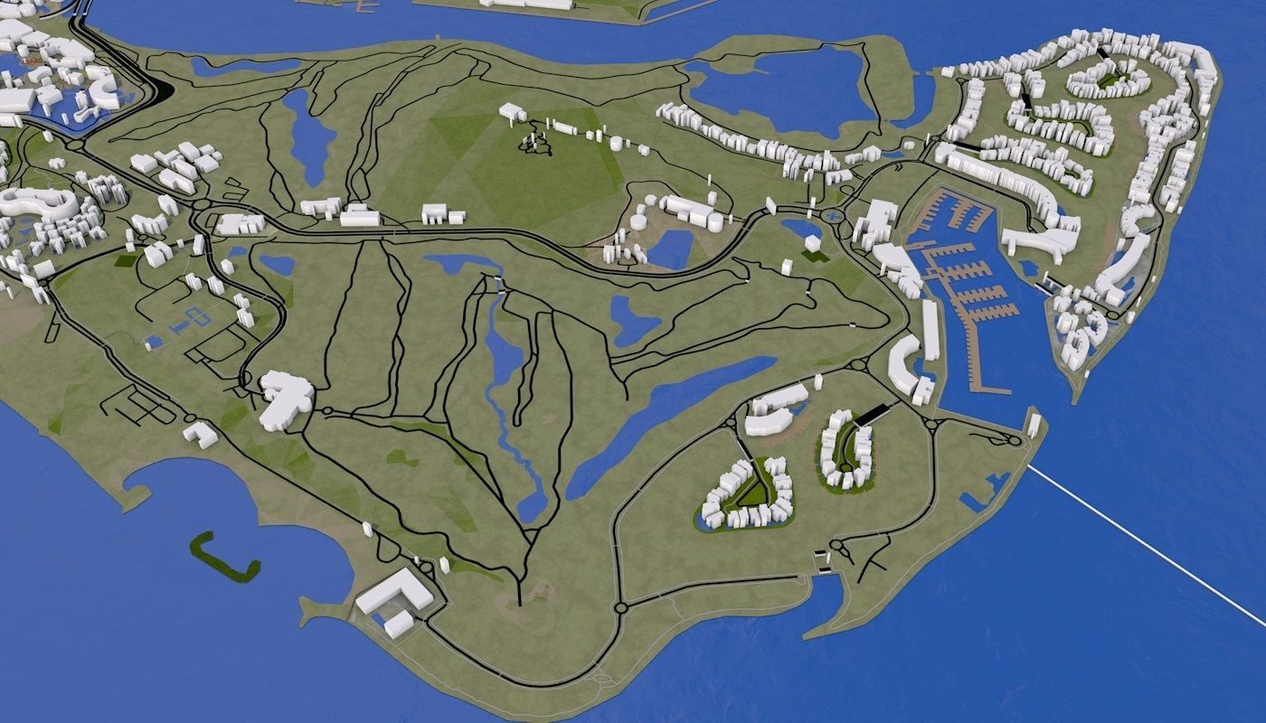 Singapore City Low-poly 3D model_30