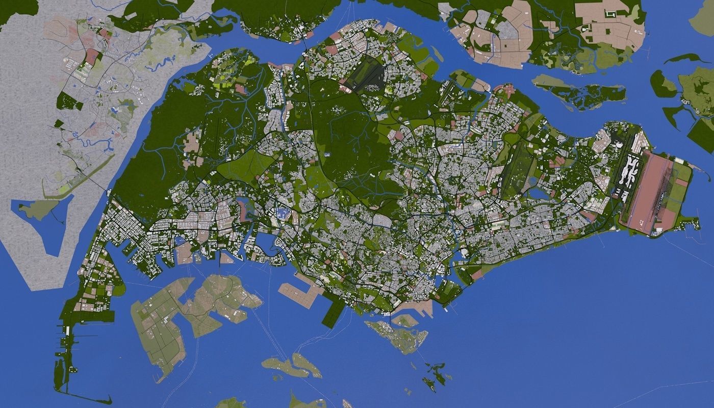 Singapore City Low-poly 3D model_7