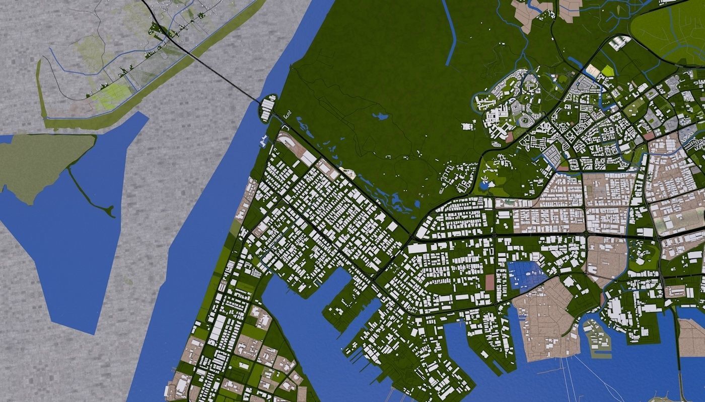 Singapore City Low-poly 3D model_16