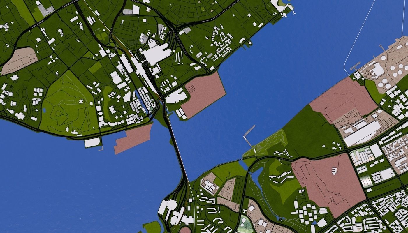 Singapore City Low-poly 3D model_17