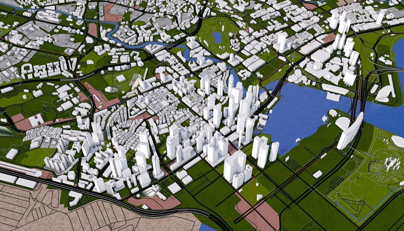 Singapore City Low-poly 3D model_2