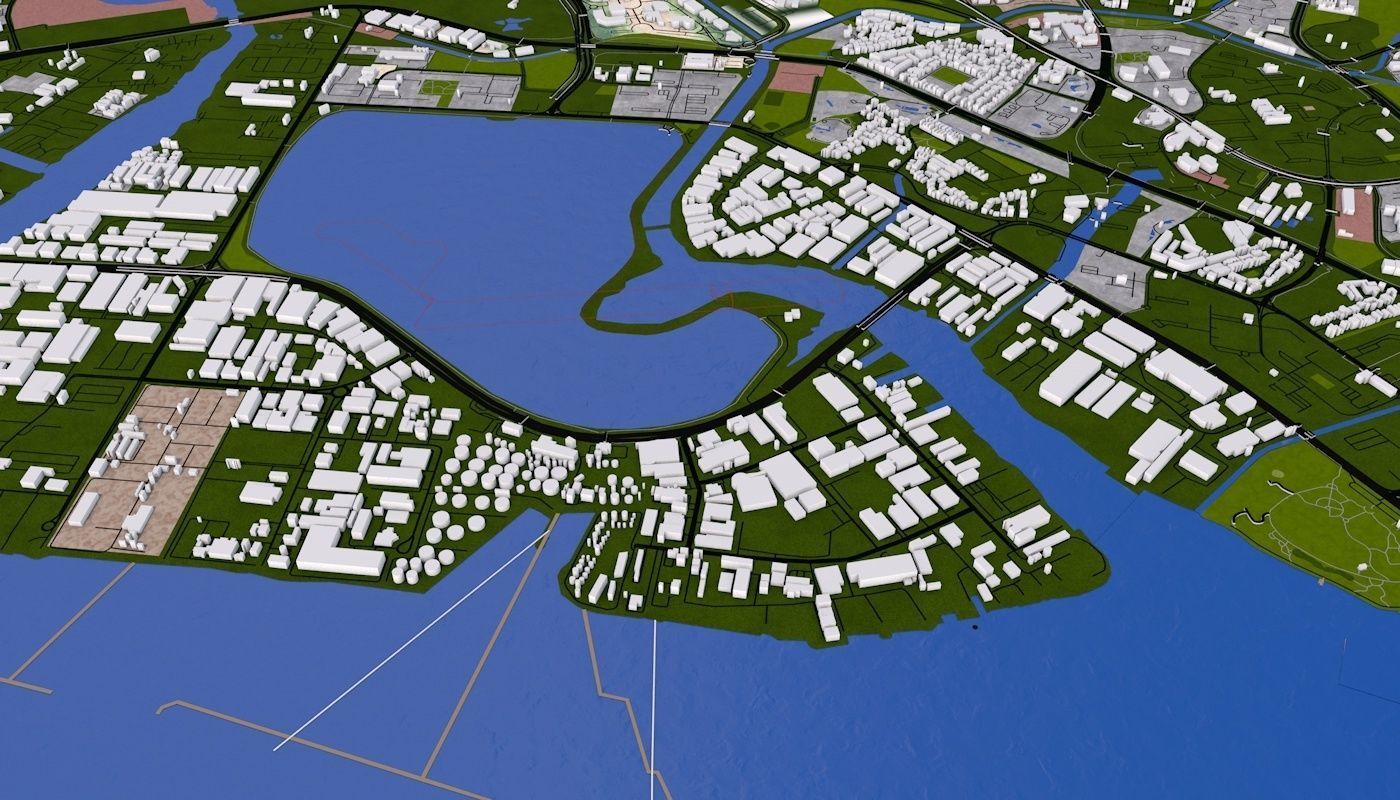 Singapore City Low-poly 3D model_39