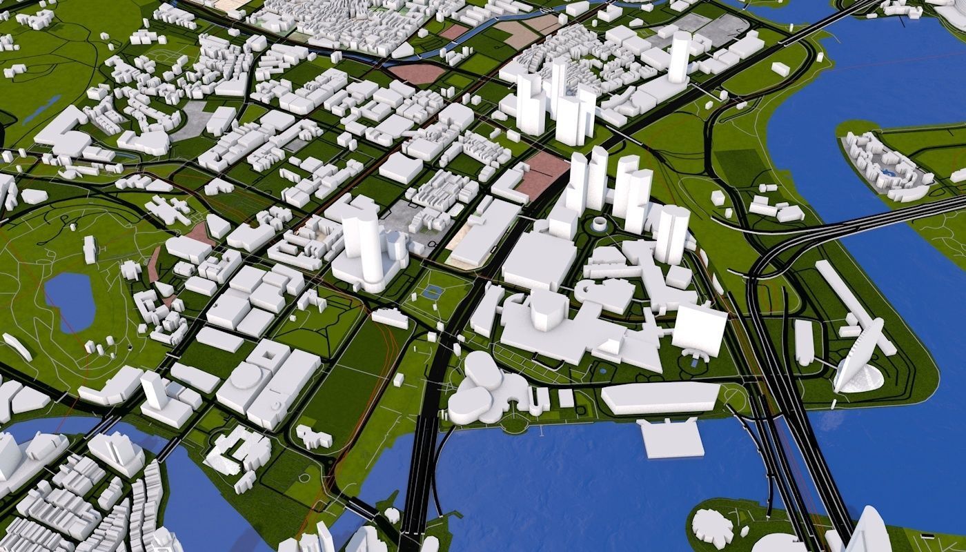 Singapore City Low-poly 3D model_15