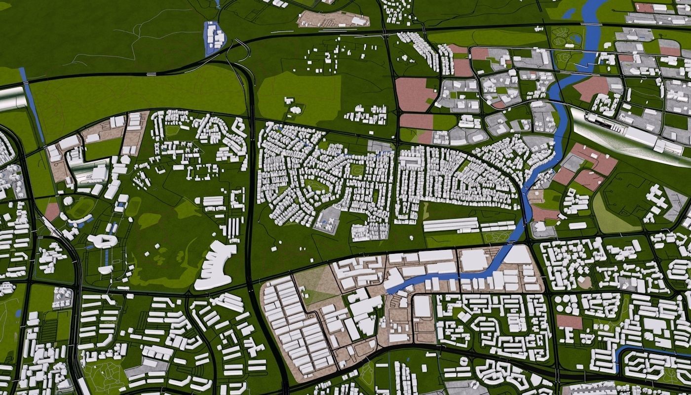 Singapore City Low-poly 3D model_57