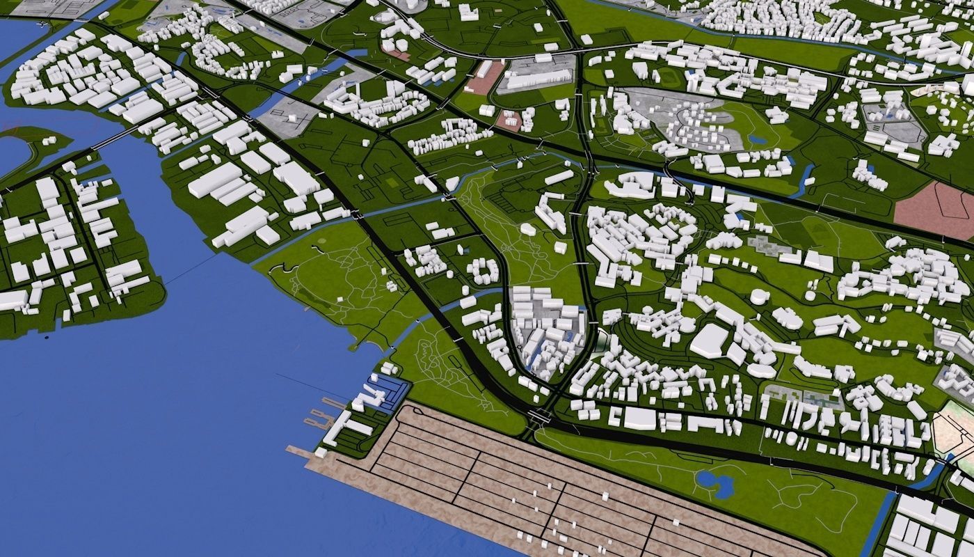 Singapore City Low-poly 3D model_38