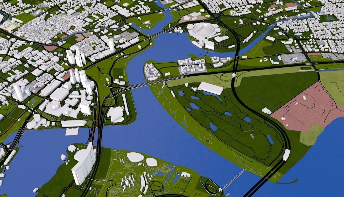 Singapore City Low-poly 3D model_34