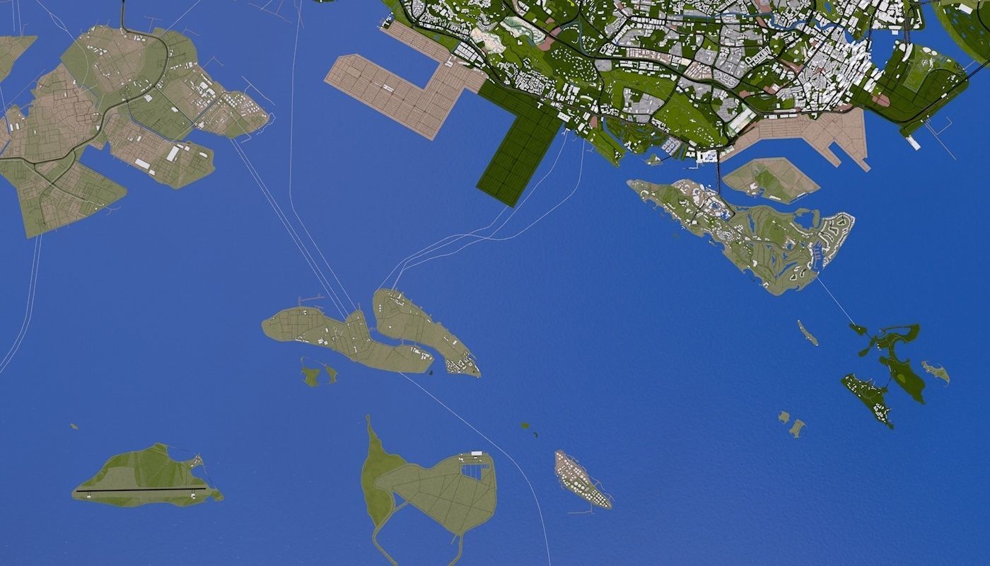 Singapore City Low-poly 3D model_23
