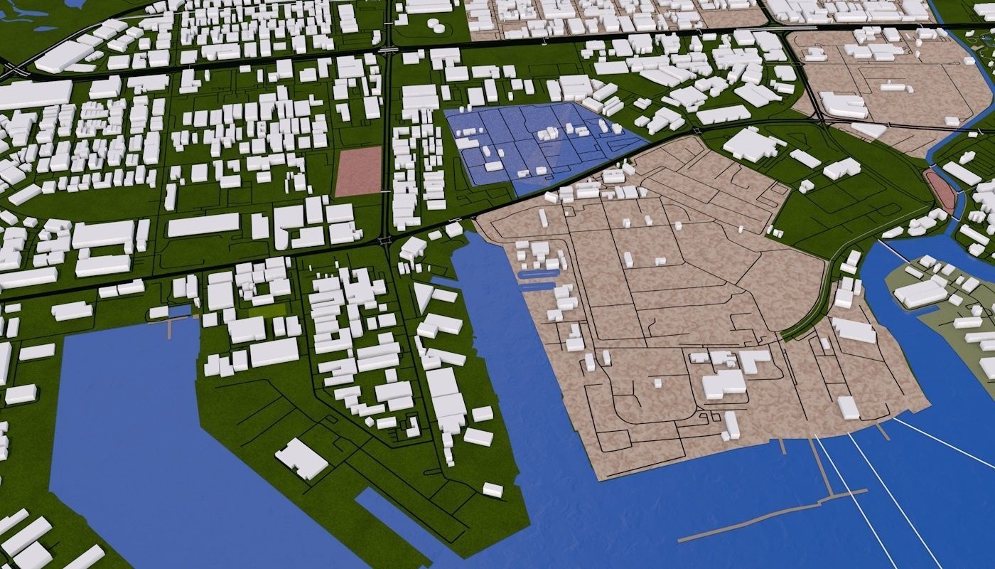 Singapore City Low-poly 3D model_21