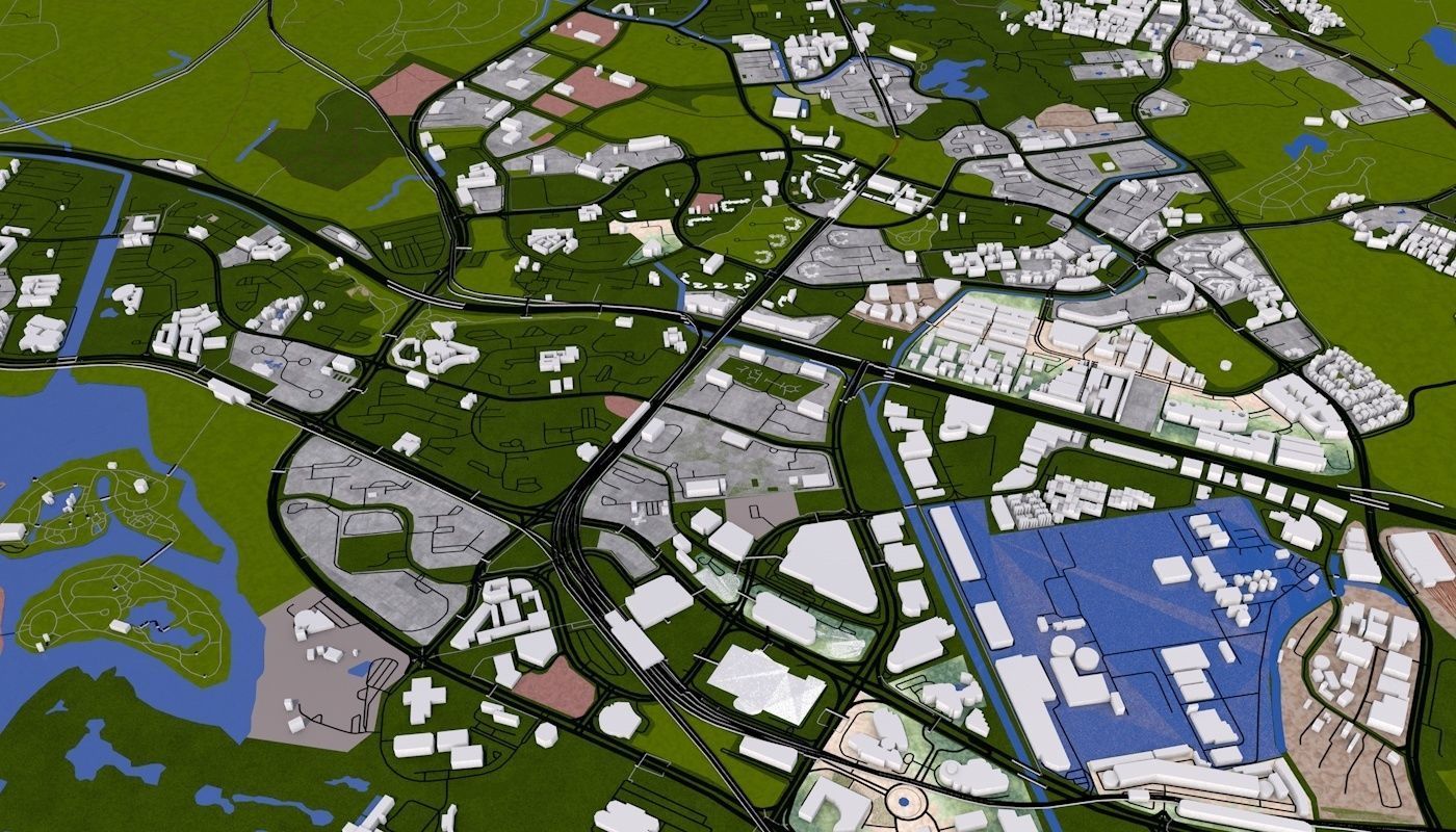 Singapore City Low-poly 3D model_49