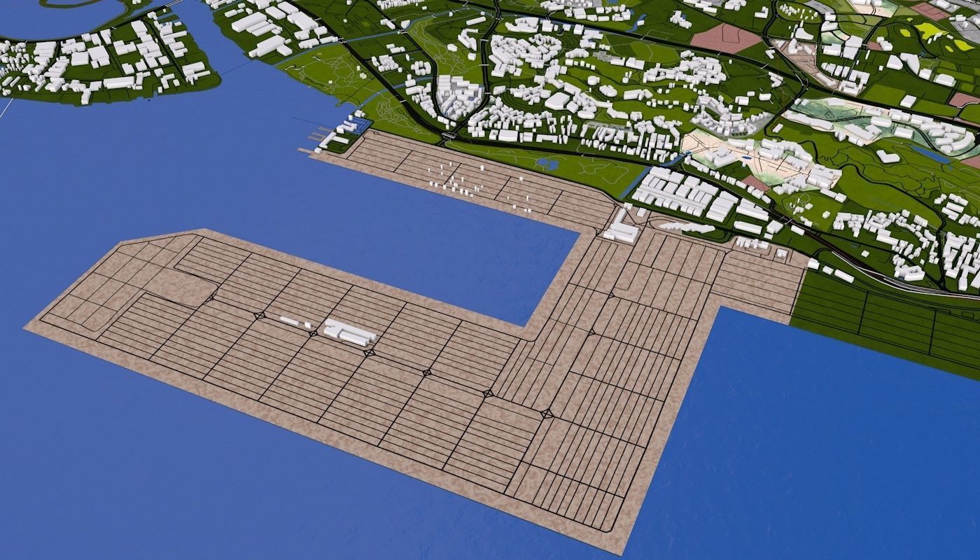 Singapore City Low-poly 3D model_37