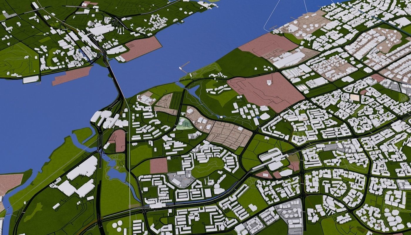 Singapore City Low-poly 3D model_62