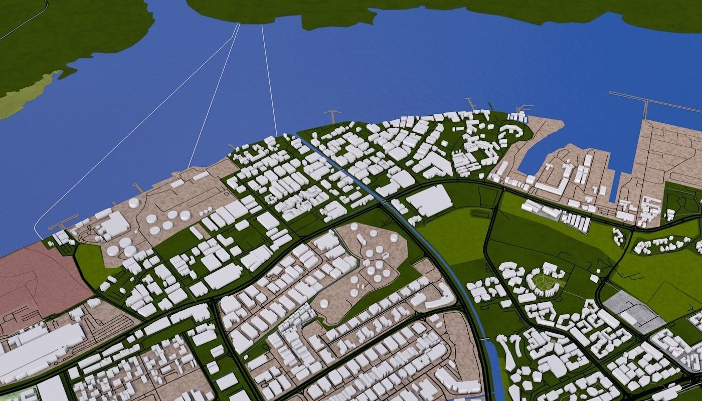 Singapore City Low-poly 3D model_50