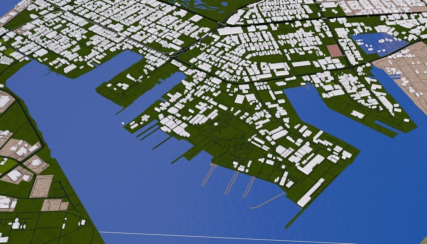 Singapore City Low-poly 3D model_42