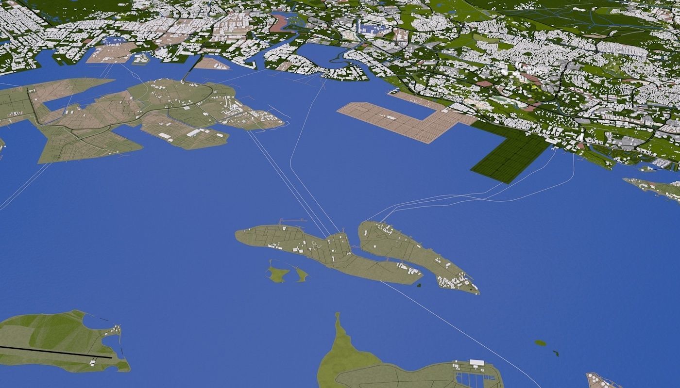 Singapore City Low-poly 3D model_74