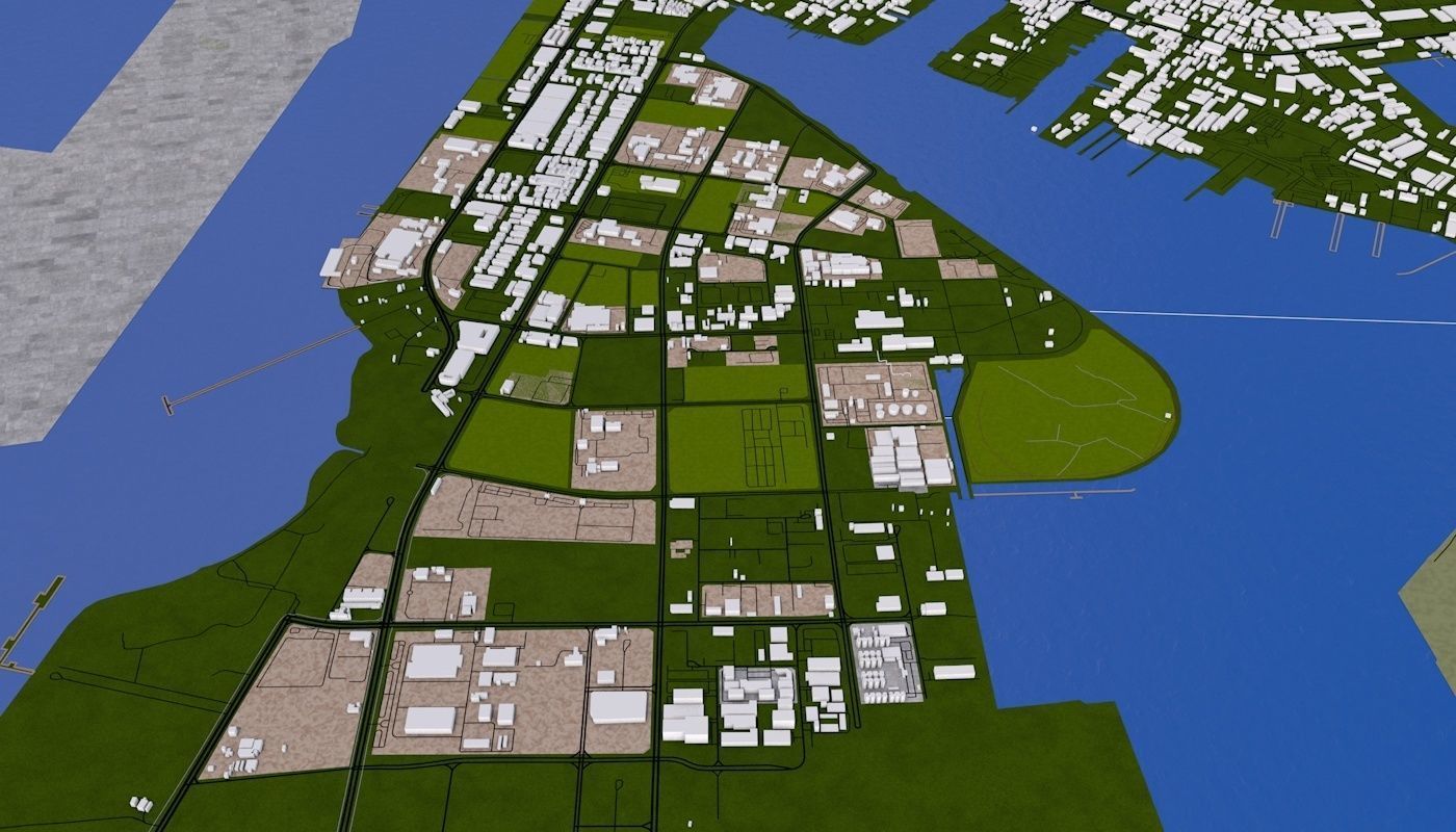 Singapore City Low-poly 3D model_43