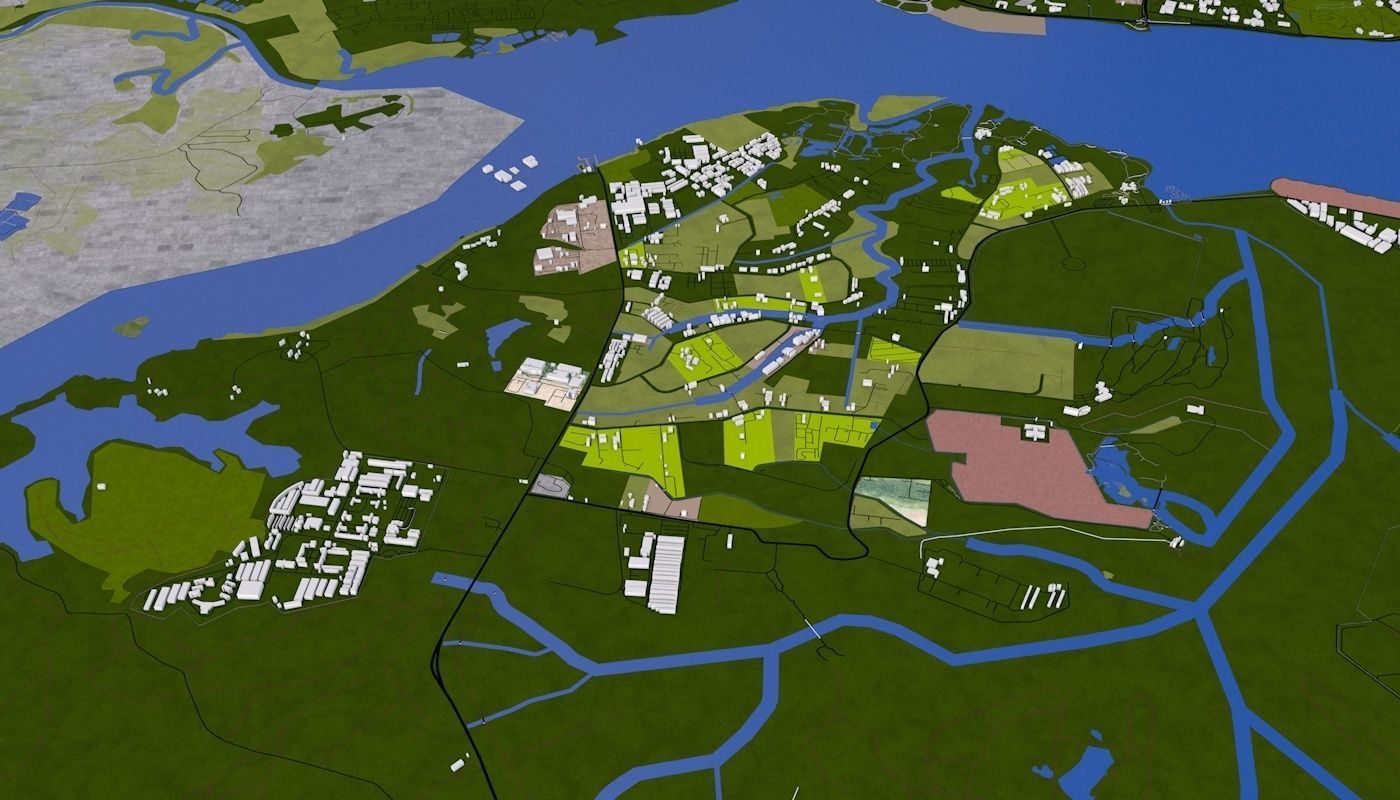 Singapore City Low-poly 3D model_60