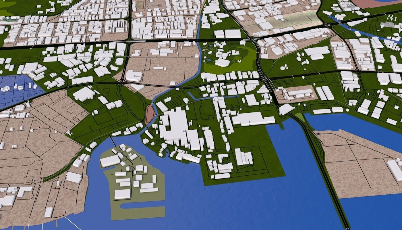 Singapore City Low-poly 3D model_41