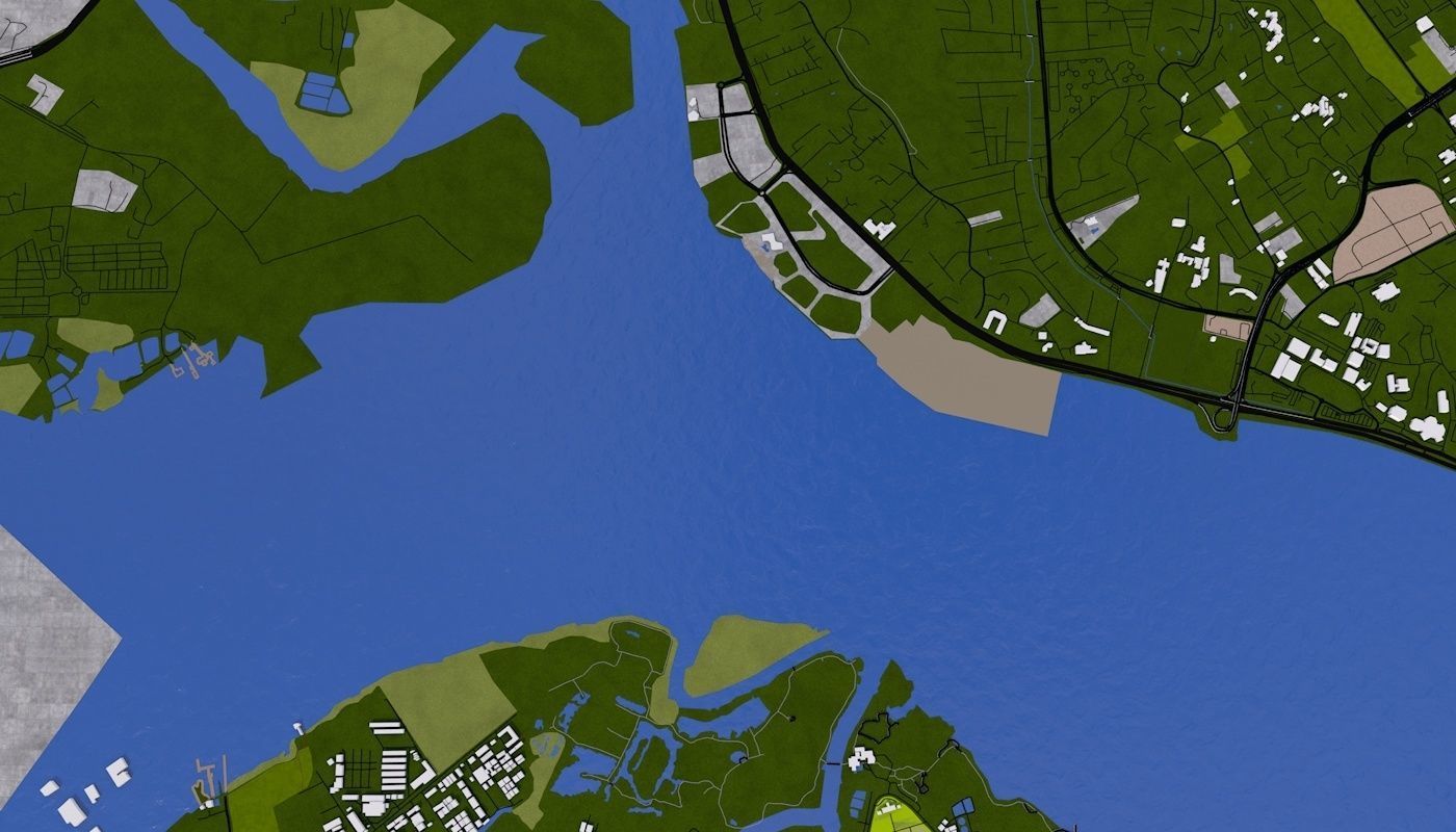 Singapore City Low-poly 3D model_24