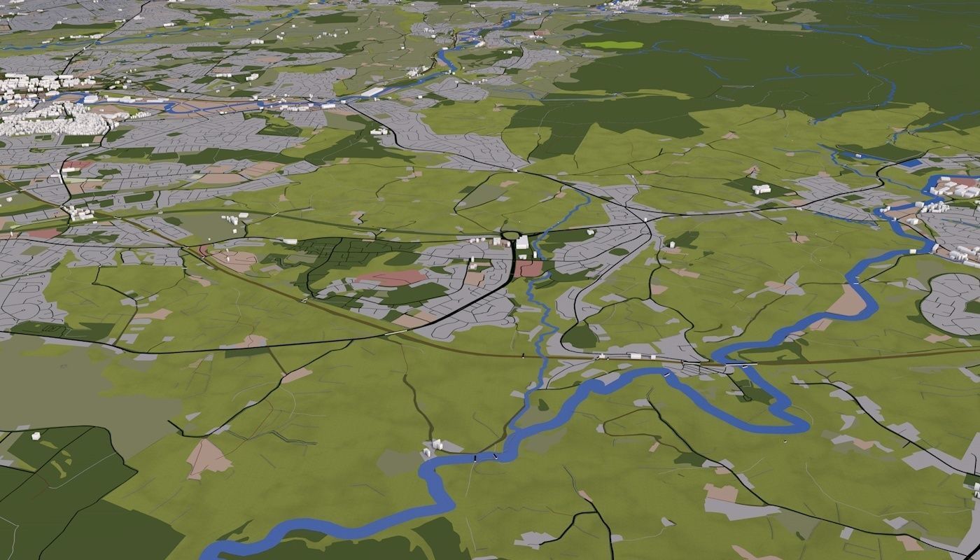 Manchester City UK Low-poly 3D model_38