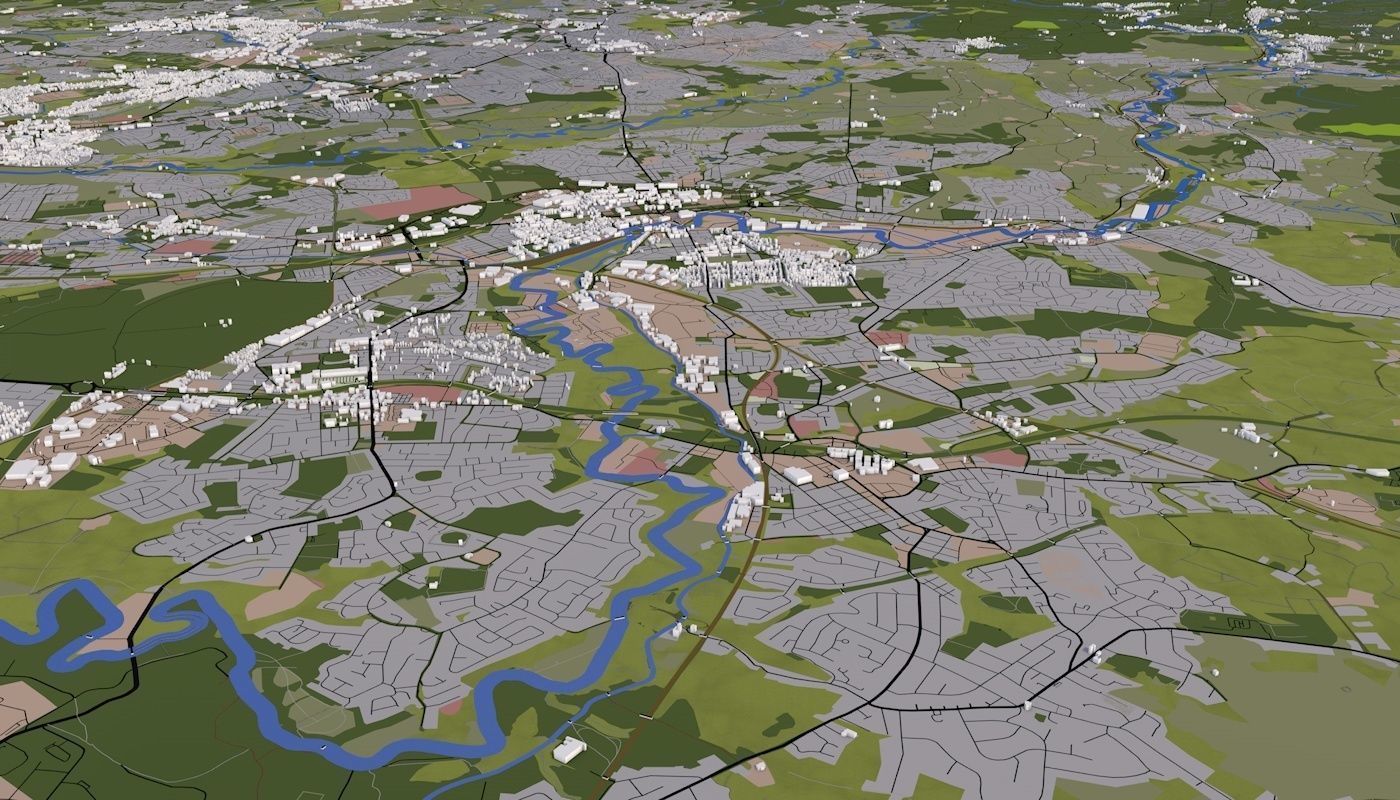 Manchester City UK Low-poly 3D model_37