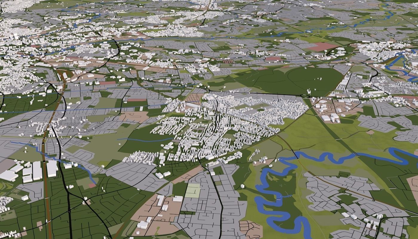 Manchester City UK Low-poly 3D model_9