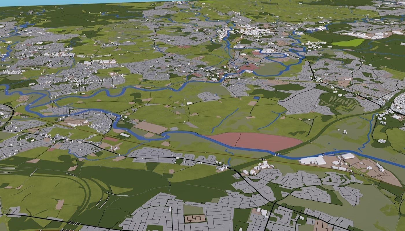 Manchester City UK Low-poly 3D model_36