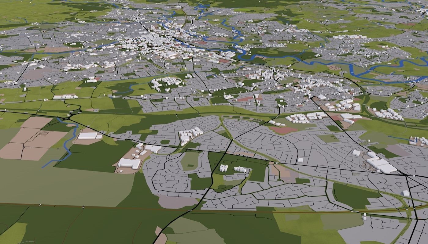 Manchester City UK Low-poly 3D model_25