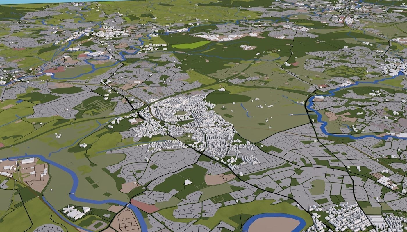 Manchester City UK Low-poly 3D model_40