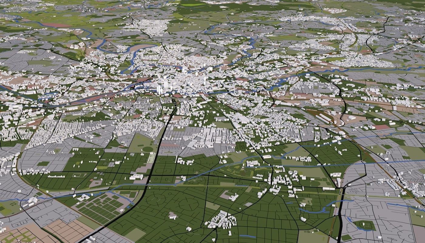 Manchester City UK Low-poly 3D model_8