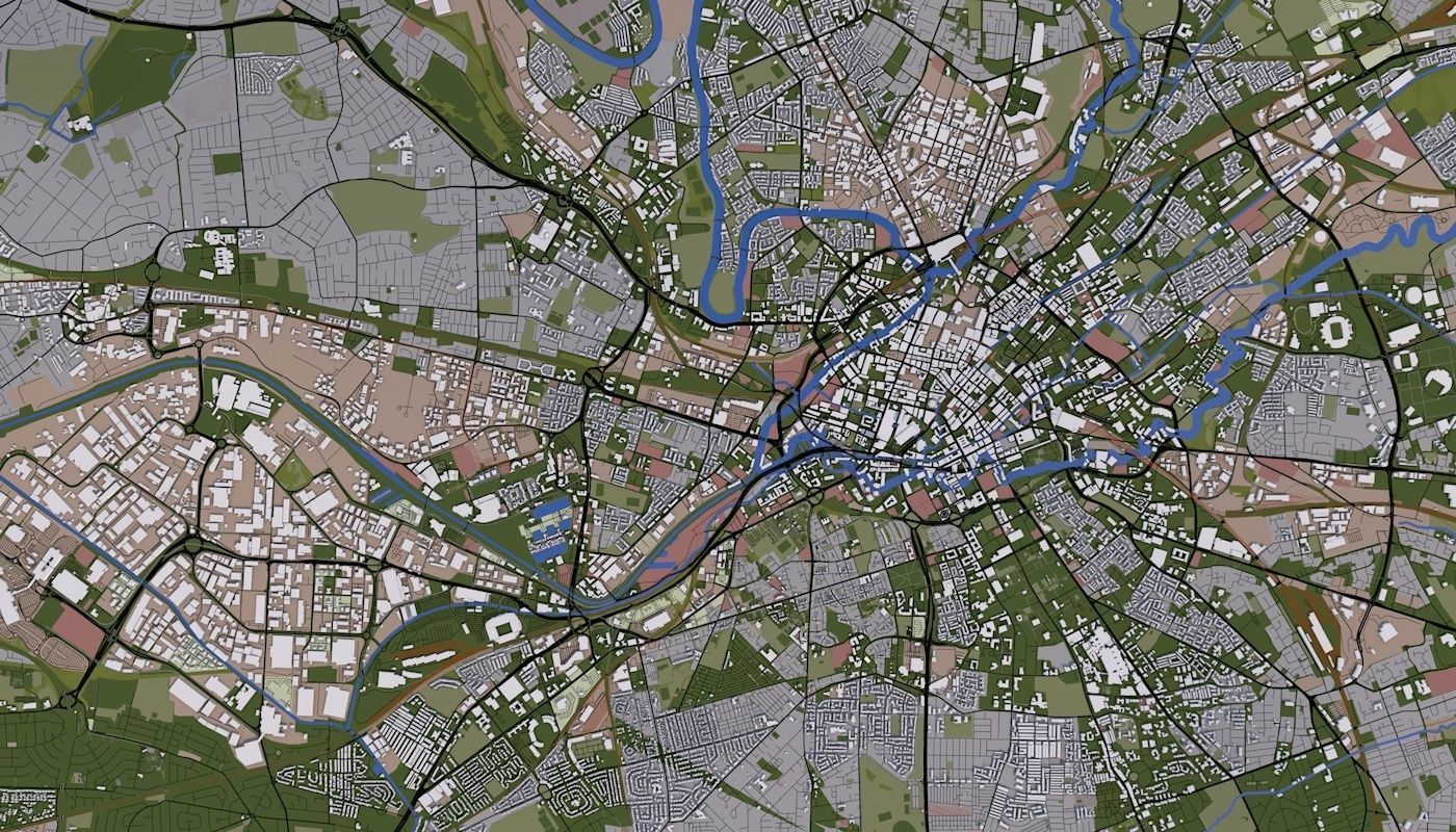 Manchester City UK Low-poly 3D model_1