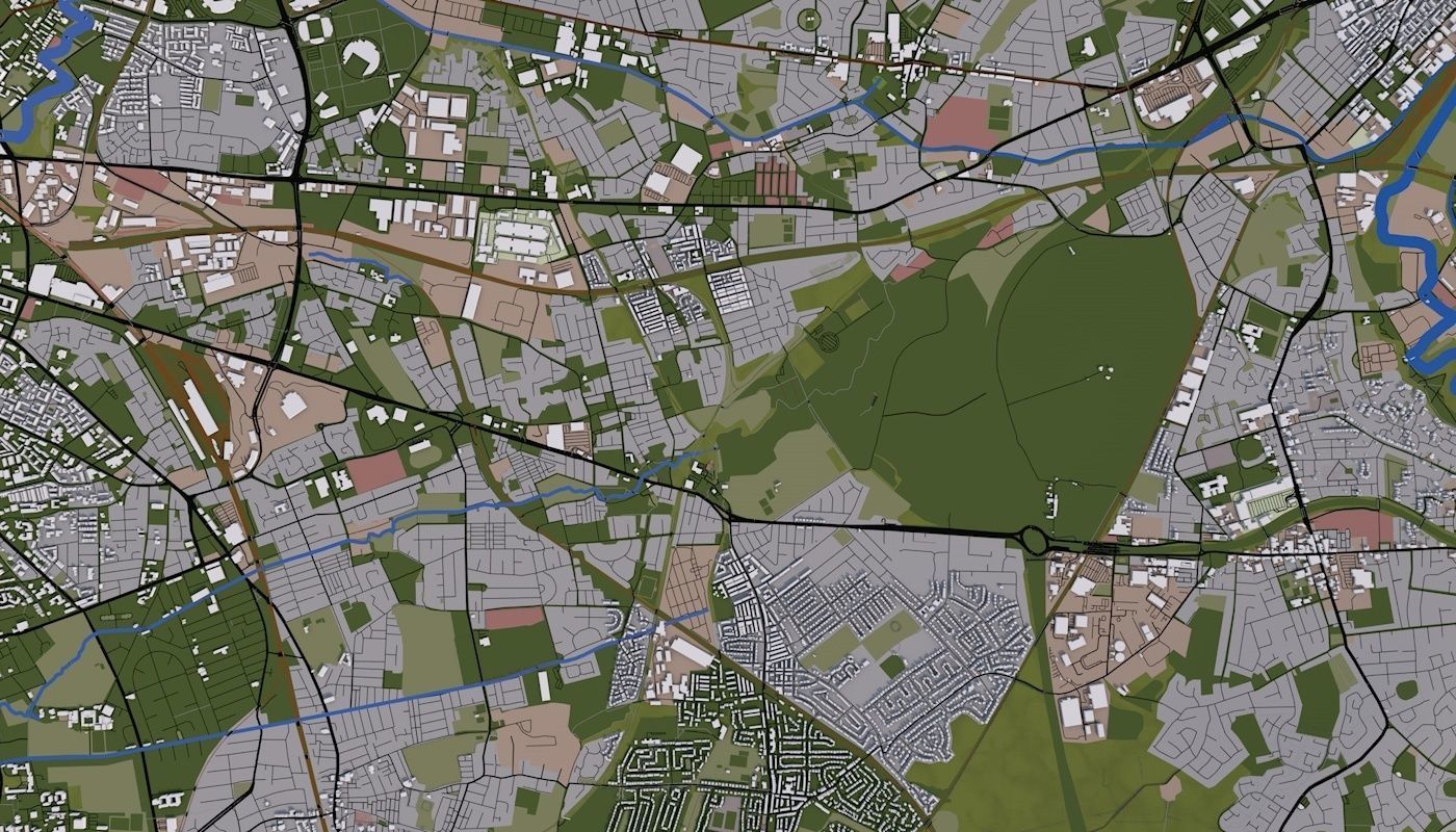 Manchester City UK Low-poly 3D model_3
