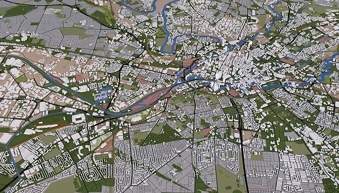 Manchester City UK Low-poly 3D model